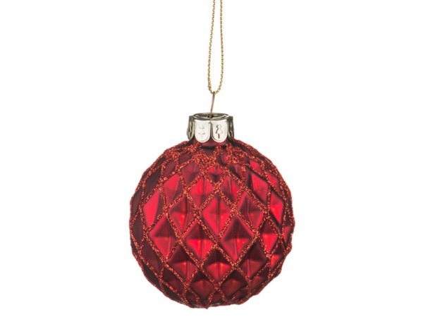 Декоративное изделие шар стеклянный диаметр=6 см. цвет: красный Dalian Hantai (862-068) 