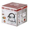 Чайник agness со свистком "красный узор" 3 л нжс индукц. дно, индикатор нагрева (кор=6шт) Agness (907-063)