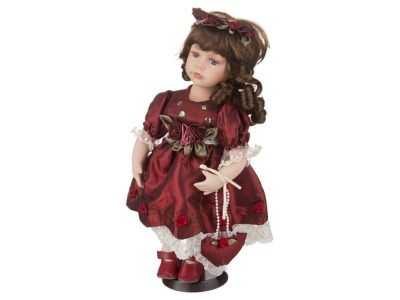 Фарфоровая кукла с мягконабивным туловищем высота=30 см Nanjing International (485-087) 