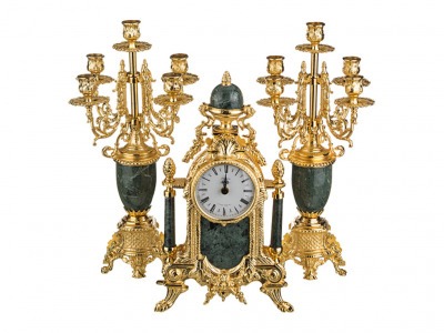 Набор:часы+2 подсвечника  циферблата=10 см. Olympus Brass (292-027) 