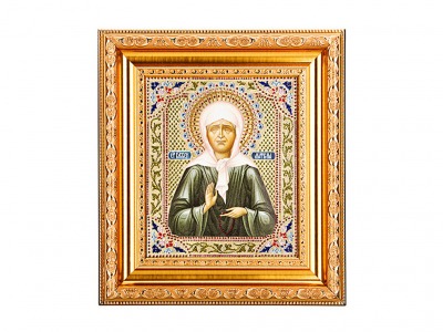 Икона "святая блаженная матрона" 45х40 см, стразы (562-061-37) 