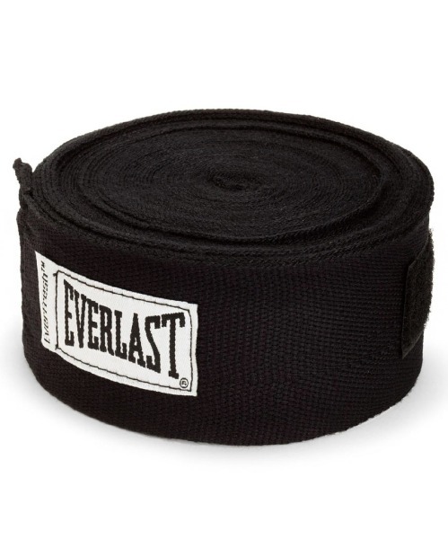 Бинт боксерский Everlast 4465BK, 2.5 м, хлопок, черный (386614)
