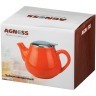 Заварочный чайник с металл крышкой и  фильтром 650 мл.(кор=24шт.) Agness (444-101)
