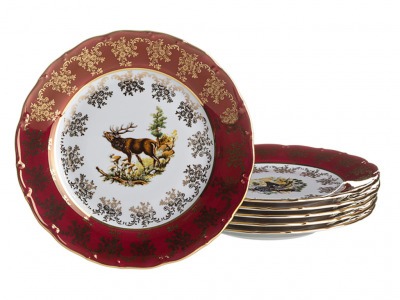 Набор тарелок из 6 шт."красная охота" диаметр=21 см. Moritz Zdekauer (655-186) 