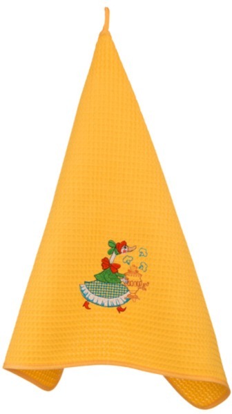 Полотенце в лапте "гусь с самоваром" ,50*70,жёлтый, 100%хлопок SANTALINO (850-546-86)