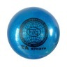 Мяч для художественной гимнастики RGB-102, 15 см, синий, с блестками (271211)