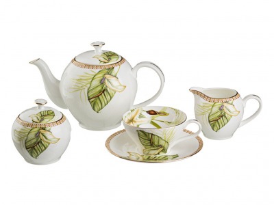 Чайный сервиз на 6 персон 15 пр. Porcelain Manufacturing (264-620) 