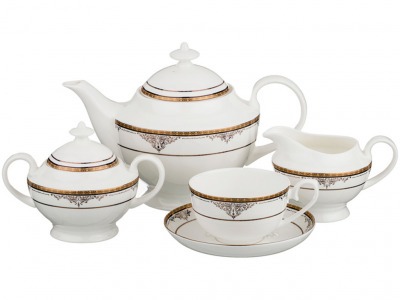 Чайный сервиз "фаберже" на 6 персон 15 пр.1200/250/300/300 мл Porcelain Manufacturing (169-083) 