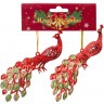 Декоративное изделие:набор павлинов из 2 шт. высота=15 см цвет: красный Polite Crafts&gifts (D-858-084) 