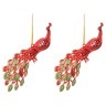 Декоративное изделие:набор павлинов из 2 шт. высота=15 см цвет: красный Polite Crafts&gifts (D-858-084) 