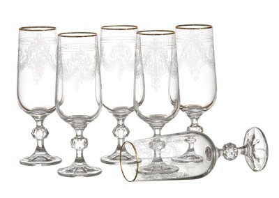 Набор бокалов для шампанского из 6 шт."клаудия" 180мл 43534 Crystalex Cz (400-956) 