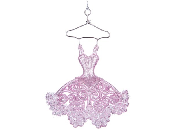 Декоративное изделие "дамское платье " 14 см   2 вида цвет:розовый с глиттером ((мал-24/кор=288шт.) Myco International (865-353)