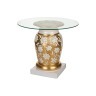Журнальный стол+стекло золото диаметр=75 см.высота=65 см. CERAMICHE MILLENNIO (313-031)