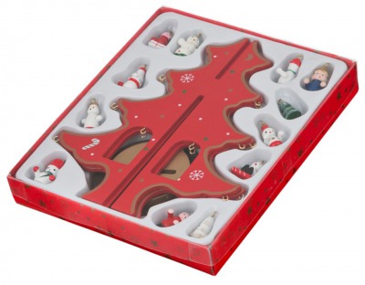 Декоративное изделие "елочка красная с игрушками" 15*23 см. Polite Crafts&gifts (102-515) 