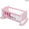 Деревянная кроватка для куклы, цвет Розовый (PFD116-09)