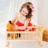 Классическая кроватка для кукол, бежевый текстиль (PFD116-01)