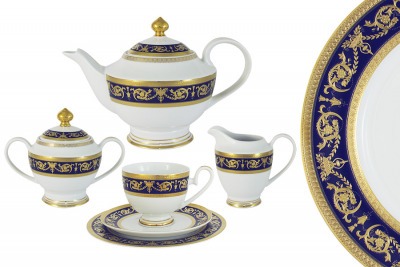 Чайный сервиз Императорский (кобальт) 23 предмета на 6 персон - MI2-K655A-E8_23A-AL Midori