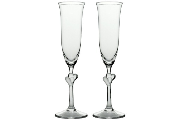 Набор: 2 бокала для шампанского Amour (белые сердца) Stolzle ( STZ-3885207-AL )