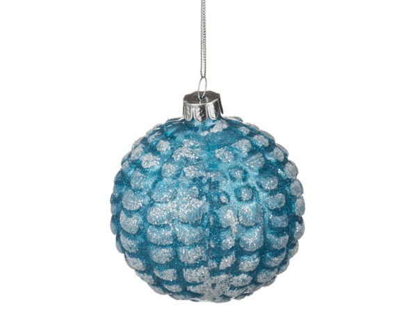 Декоративное изделие шар стеклянный диаметр=8 см. высота=9 см. цвет: голубой (кор=96шт.) Dalian Hantai (862-111)