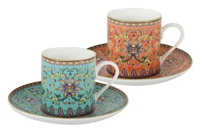 Набор для кофе: 2 чашки + 2 блюдца Восточный дворец в подарочной упаковке - AL-13861-CCS_4-ST Anna Lafarg Stechcol