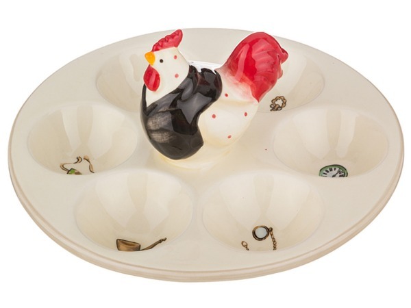 Тарелка для 5-ти яиц "стильный петух" 17*17*9 см Hebei Grinding (140-120) 