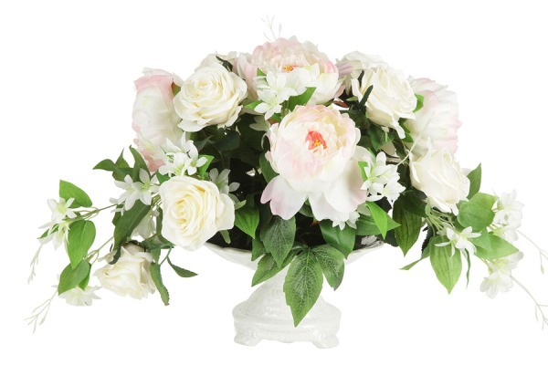 Декоративные цветы Розы и пионы в керамической вазе - D-DG-15146-AL Dream Garden 