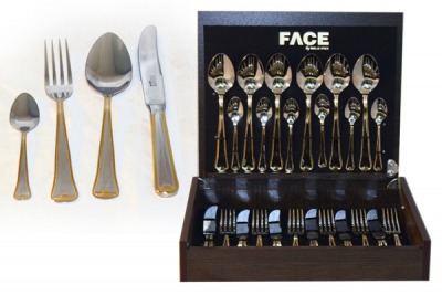 Набор столовых приборов Falperra Gold, 6 персон, 24 предмета - F-FG/24-AL Face