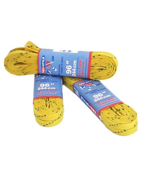 Шнурки для коньков с пропиткой W917, пара, 2,44 м, желтые (87020)