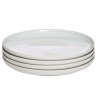 Тарелка белая с бирюзовым рисунком (4) 22,5*22,5*3 - 00002632