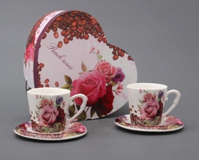 Чайный набор на 2 персоны 4 пр. "розы" 200 мл.под.упак. Porcelain Manufacturing (165-121) 