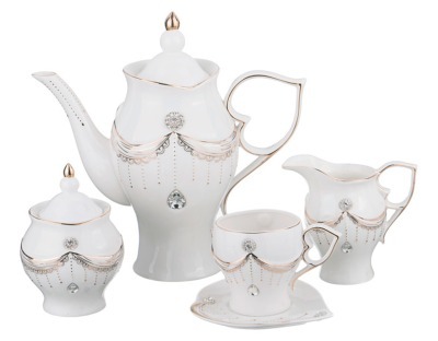 Чайный сервиз на 6 персон 15 пр. 1600/300/400/350 мл. Porcelain Manufacturing (437-061) 