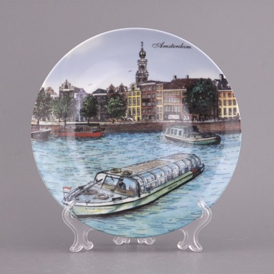 Тарелка декоративная "голландские пейзажи" диаметр=20 см. Porcelain Manufacturing (451-102) 