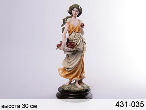 Статуэтка "девушка с корзинкой" высота=30 см. глянцевая (кор=12шт.) Arti-M (431-035)