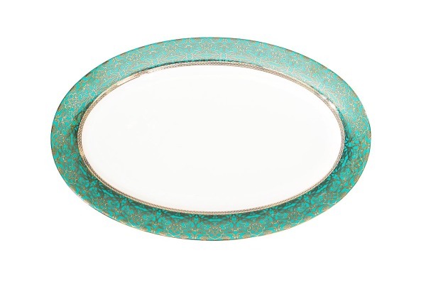 Тарелка овальная 36см,цвет бирюзовый (4) - TT-00000335