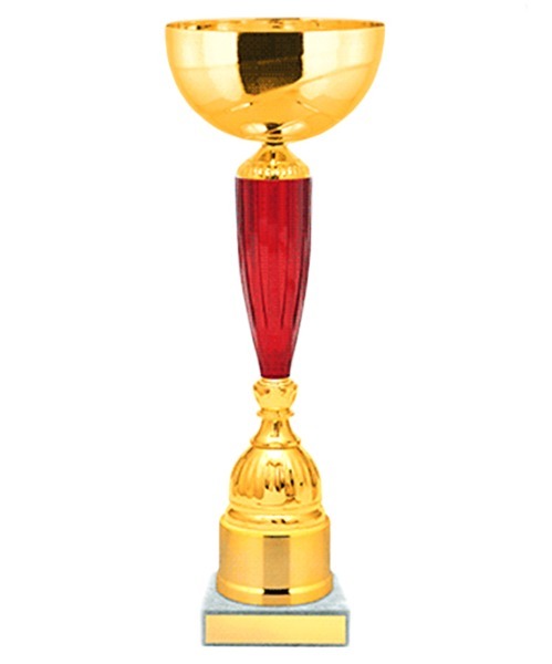 Кубок металлический КМ1475c, золотой/красный, 29 см (100798)