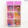 3-этажный кукольный дом с 6 комнатами, мебелью и 3 куклами в наборе (PPCD116-06)