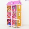 3-этажный кукольный дом с 6 комнатами, мебелью и 3 куклами в наборе (PPCD116-06)