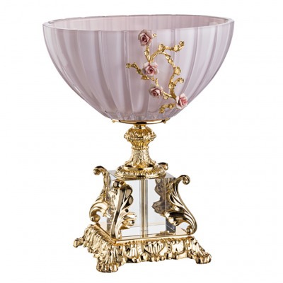 Декоративная чаша 37*30*20 см.розовая Franco & (322-238) 