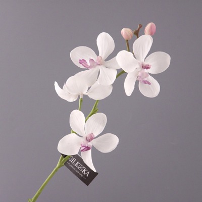 Цветок искусственный "белая орхидея" длина=38 см. Silk-Ka B.v. (654-126) 