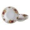 Набор суповых тарелок "английские розы", 6 шт., диаметр=23 см Bohemia Porcelan (655-219) 