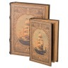 Комплект из 2-х шкатулок-книг "парусник" 27*21*7 / 21*15*5 см. Polite Crafts&gifts (184-053) 