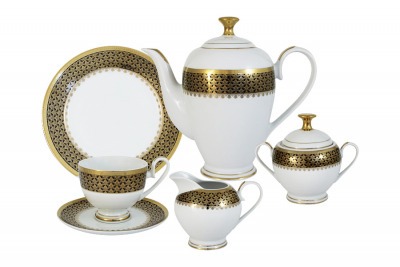 Чайный сервиз Чёрное золото 23 предмета на 6 персон - MI2-K7185-E8_23-AL Midori