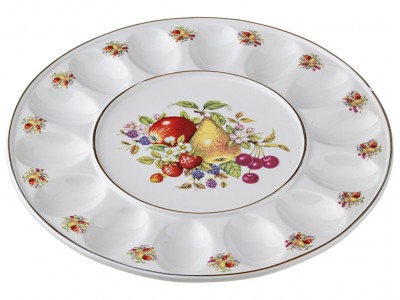 Тарелка для яиц "фрукты" диаметр=30 см.высота=2,5 см. Porcelain Manufacturing (178-309) 