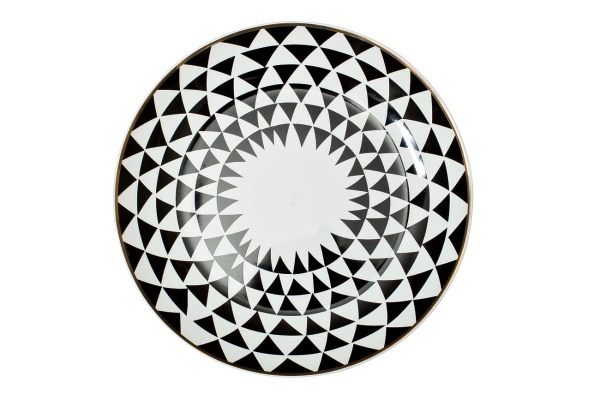 Тарелка десертная 20см, черно-белая (4) - TT-00000395