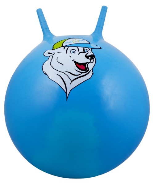 Мяч-попрыгун Медвежонок GB-403, 65 см, с рожками, синий (78612)
