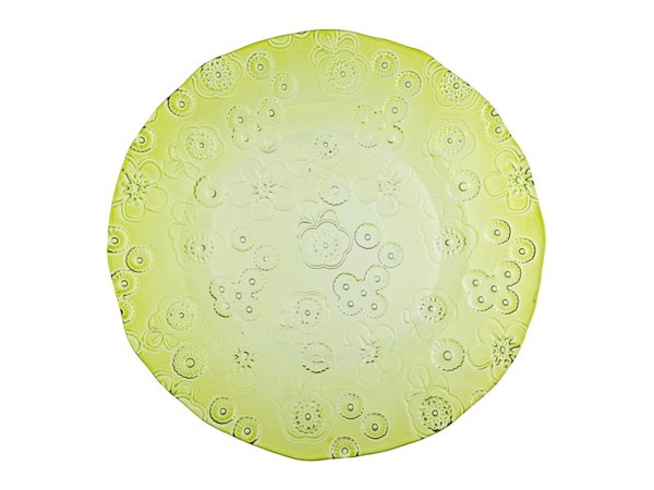 Тарелка "флора" диаметр=20 см.зеленая без упаковки SAN MIGUEL (600-629)