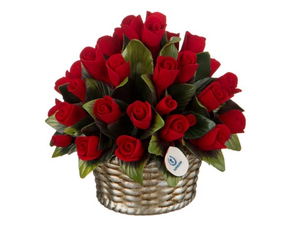 Изделие декоративное "корзинка с розами" диаметр=16 см высота=15 см NAPOLEON (303-118)