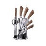 Набор ножей agness с силиконовыми ручками на складывающейся подставке, 8пр. (кор=6набор.) Agness (911-607)