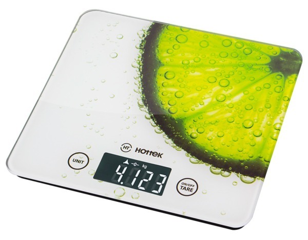 Весы кухонные ht-962-002, платформа из стекла 18*20*1,5 см. макс. вес=5 кг (кор=12шт.) HOTTEK (962-002)