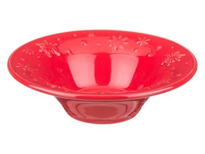 Салатник "снежинки" красный диаметр=20 см. без упаковки Faiancas Artisticas (672-246) 